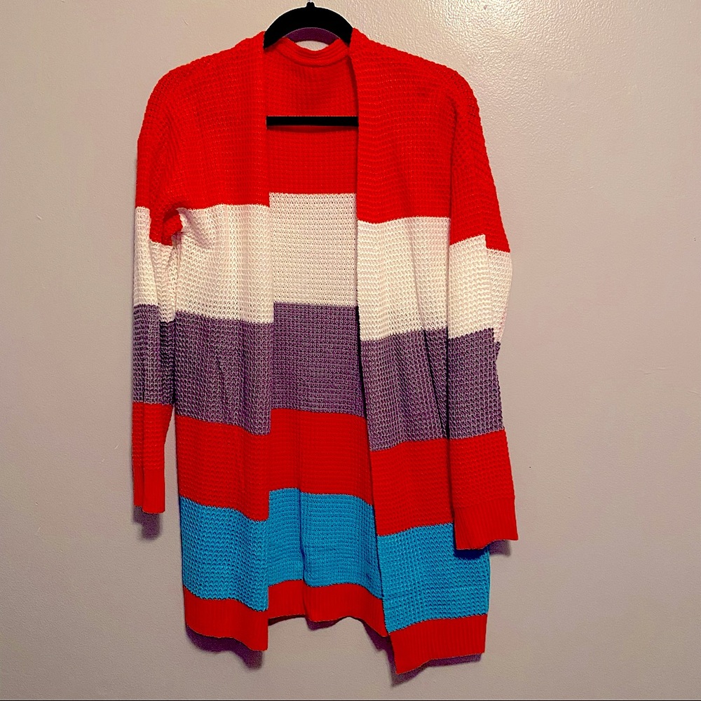 A cute, vibrant cardigan! Perfect for spring!